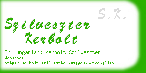 szilveszter kerbolt business card